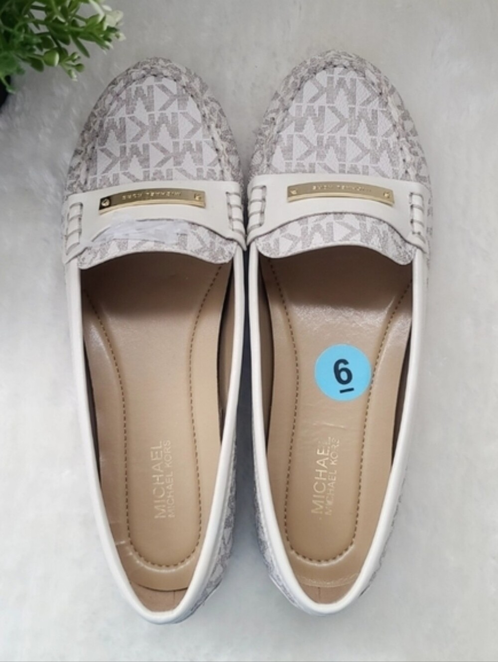 MICHAEL Michael Kors Monogram Loafers Vanilla/Gold